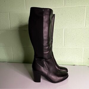 Naturalizer NEW Women's Kalina Stretch Leather Wide Calf Boot Size 9.5 #250857